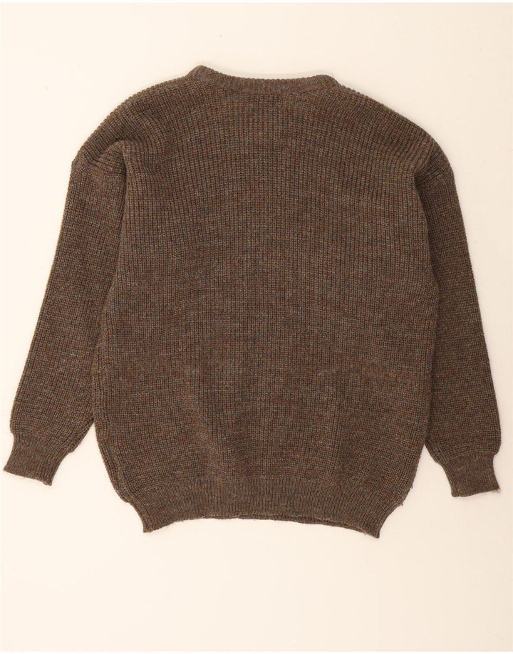 BARBOUR Maglione girocollo da uomo in lana vergine color kaki medio