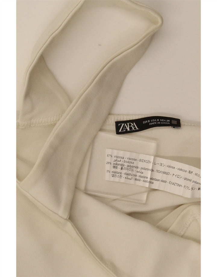 Top corto da donna Zara UK 8 piccolo in viscosa bianca