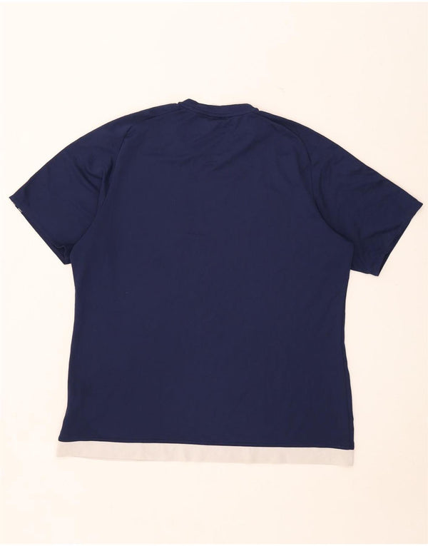 T-shirt Adidas Climalite da uomo Top XL Poliestere color block blu navy
