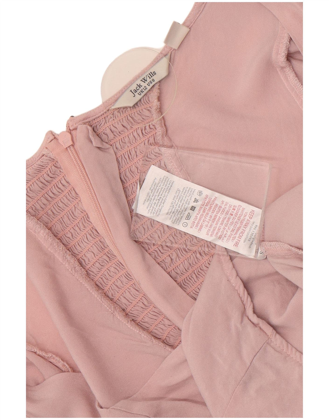 Camicetta corta da donna Jack Wills Top UK 12 Viscosa rosa medio
