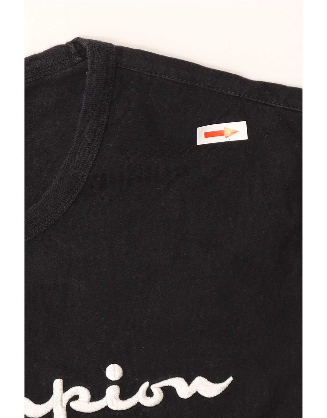 T-shirt grafica da uomo Champion Top piccola in cotone nero