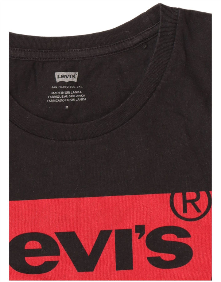 T-shirt grafica da donna Levi's Top UK 12 Medium Nero