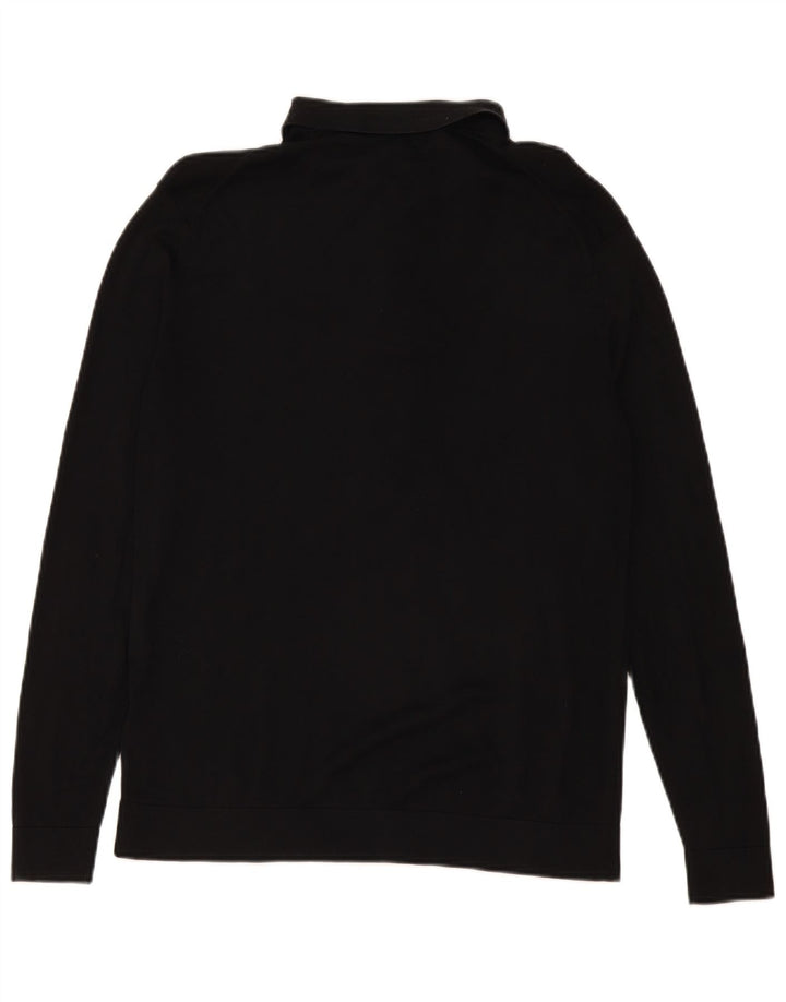 Maglione Cos da uomo con collo a polo, grande, in seta nera