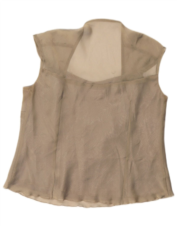 JOHN BENTLEY Camicetta senza maniche da donna UK 16 Large Verde Poliestere