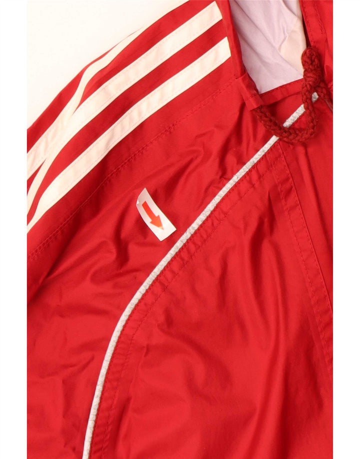 Giacca antipioggia da uomo Adidas con cappuccio UK 44/46 Large Rosso Poliammide