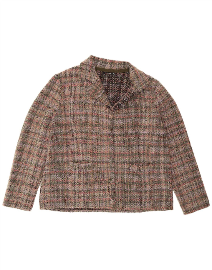 Giacca blazer da donna a 5 bottoni Paco UK 18 XL acrilico a quadri multicolore