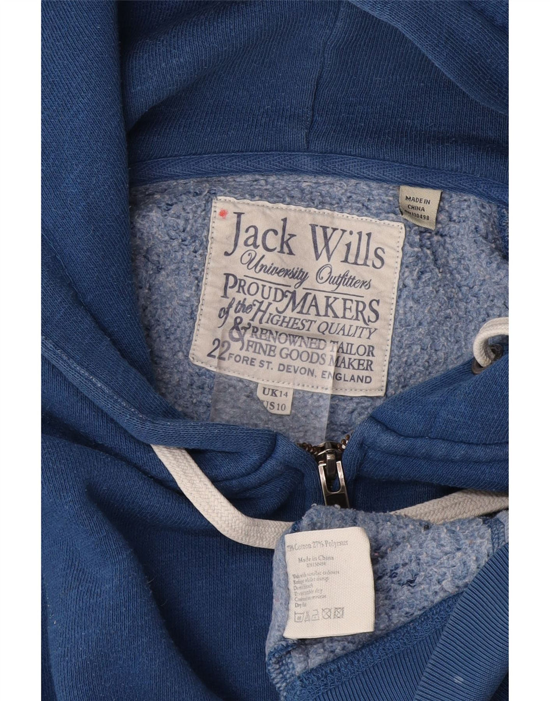 Jack Wills Donna UK 14 Grande Cotone Blu