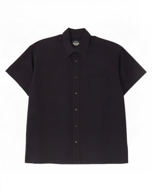 Camicia a maniche corte da uomo Dockers Easy Care in cotone blu navy medio