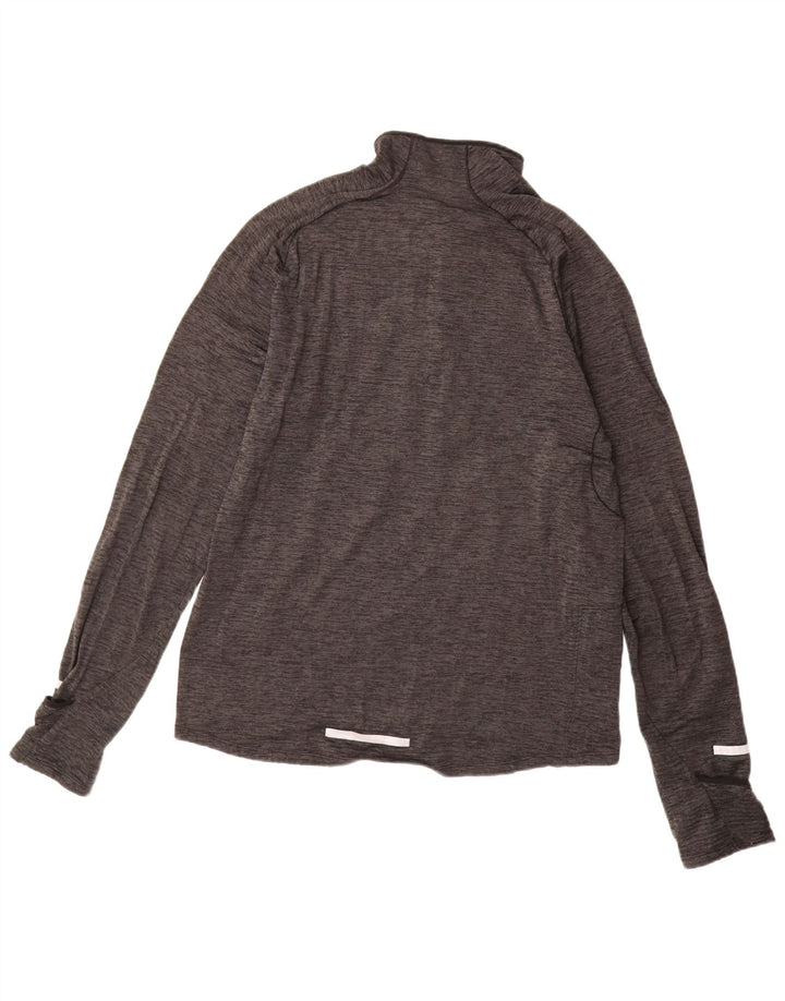 NIKE Top da tuta da uomo Dri Fit con zip e collo grigio medio chiazzato