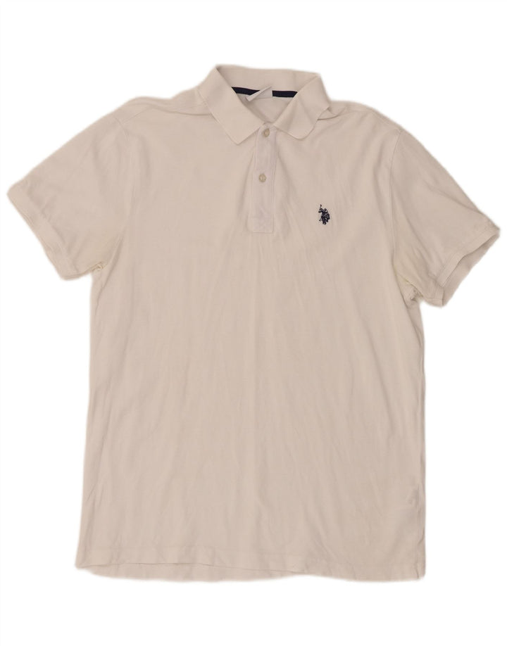 Polo Assn. Camicia da uomo grande in cotone bianco