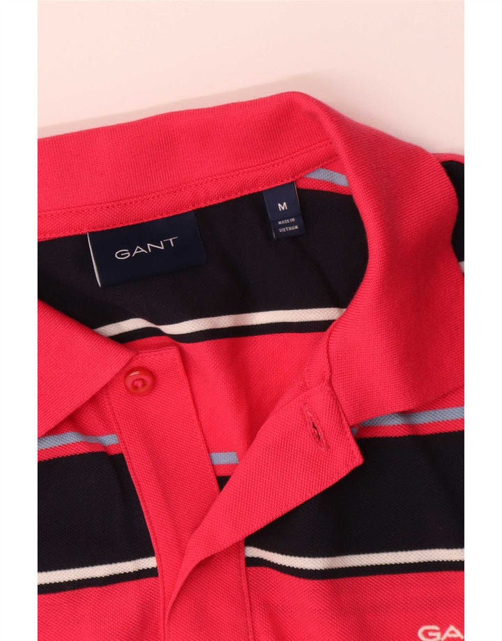 Polo da uomo Gant in cotone a righe rosa medio
