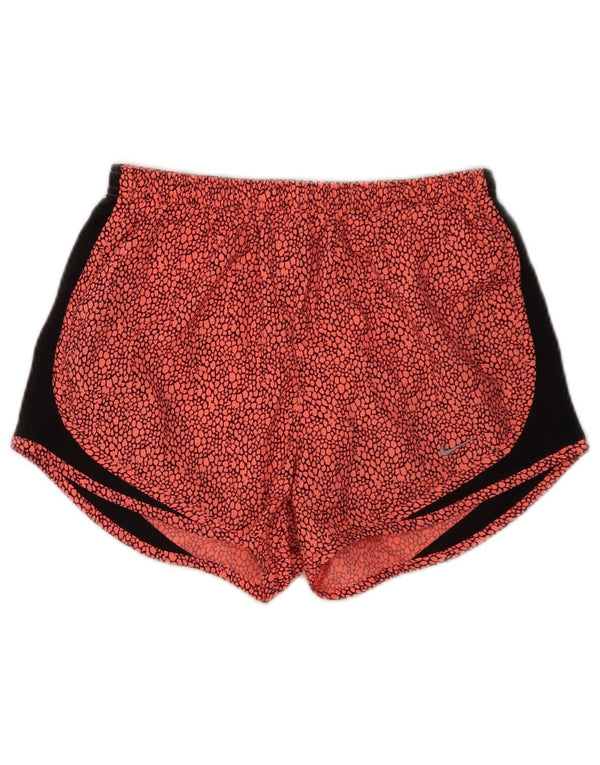Pantaloncini sportivi Nike Dri Fit modello astratto da donna UK 10 piccoli poliestere rosso