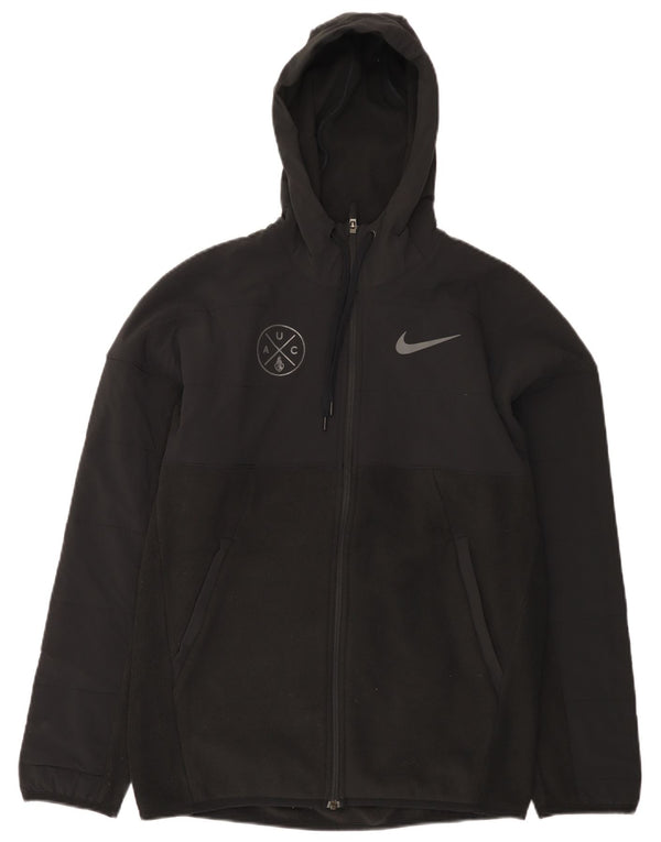 Giacca da ginnastica con cappuccio Nike Therma-Fit Graphic da uomo, piccola, nera