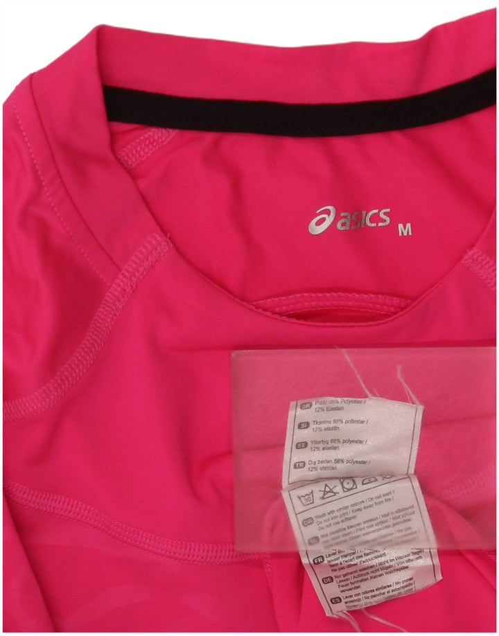 Asics Maglia a maniche lunghe da donna UK 14 Poliestere geometrico rosa medio