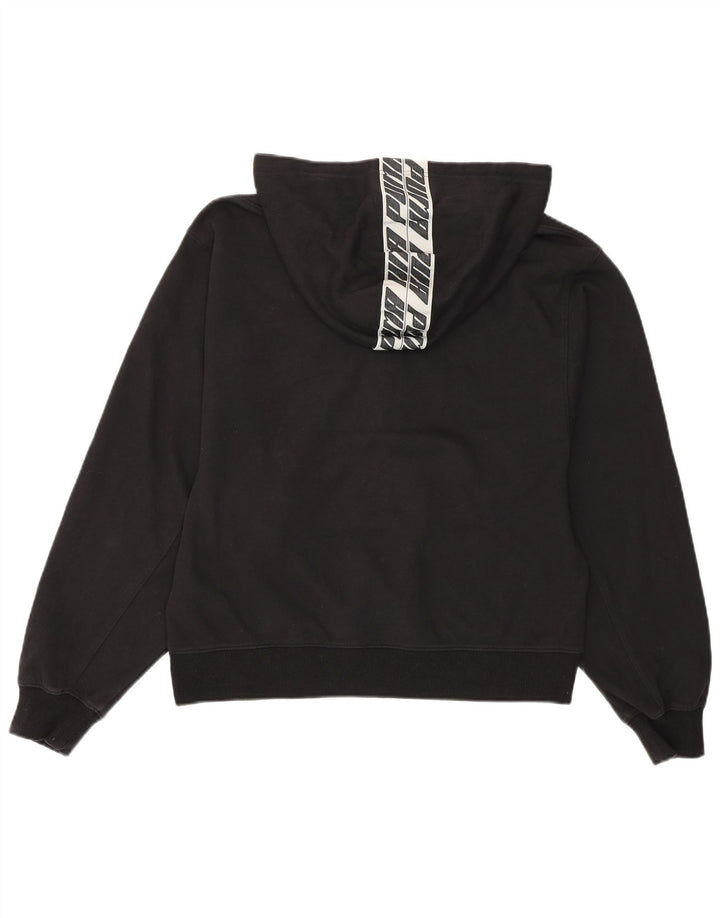 Felpa con cappuccio grafica PUMA da donna UK 16 grande cotone nero