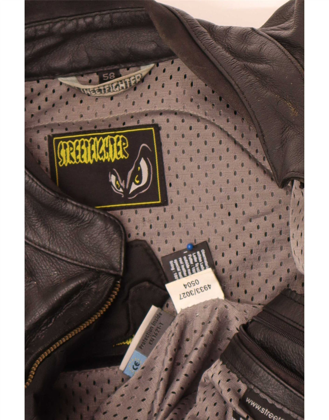 Streetfighter Giacca da corsa in pelle da uomo IT 48 4XL Nera
