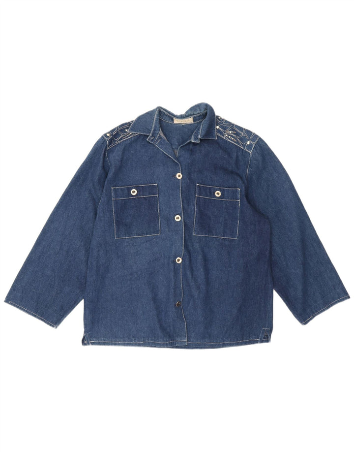 Giacca Jeans Donna Giorgio Grati IT 44 Blu Medio Cotone