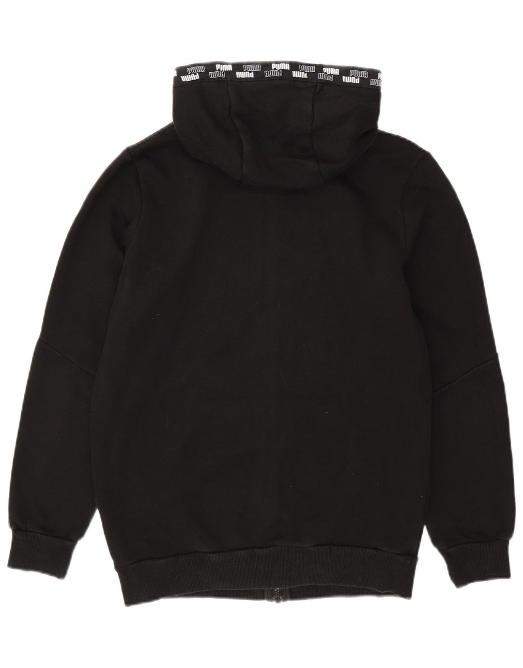 Felpa con cappuccio e zip grafica da uomo Puma piccola in cotone nero
