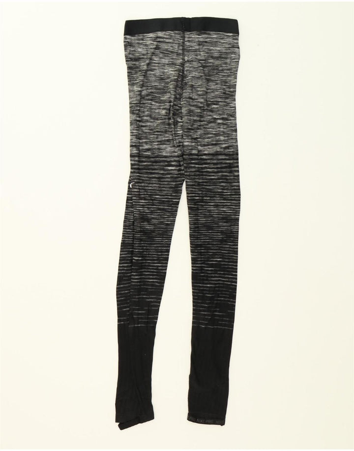 NIKE Womens Leggings UK 10 Small  Black Striped Polyester Vintage Nike and Second-Hand Nike from Messina Hembry 