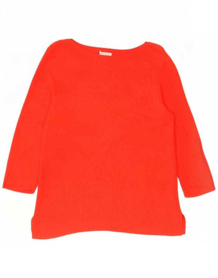 Top da donna Hobbs manica 3/4 UK 14 Large rosso viscosa