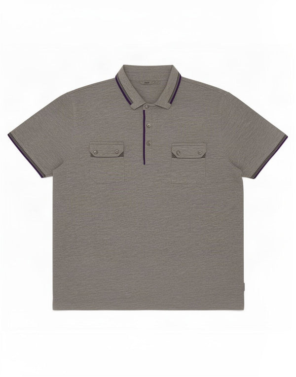 Polo da uomo Ted Baker taglia 7 3XL poliestere chiazzato grigio