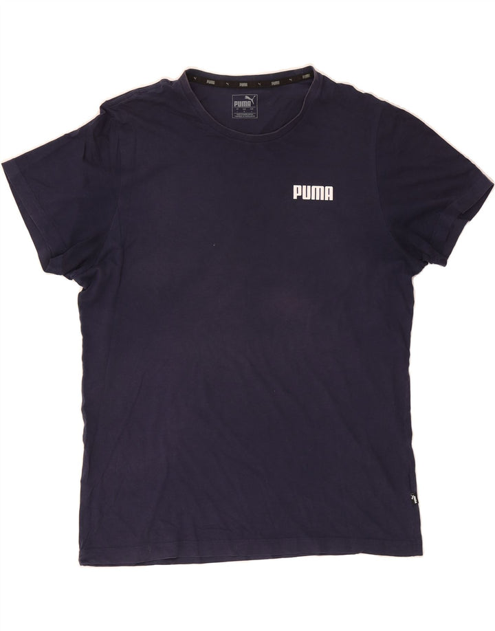 PUMA Mens T-Shirt Top Large Navy Blue Cotton Vintage Puma and Second-Hand Puma from Messina Hembry 