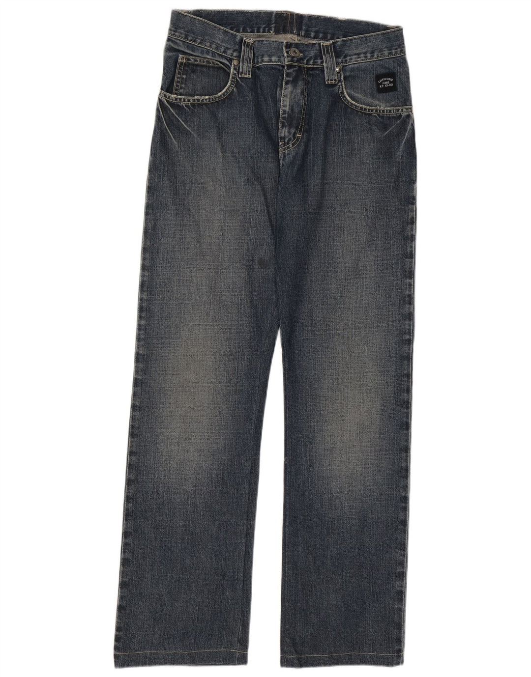 Jeans dritti da donna Calvin Klein W33 L30 cotone blu