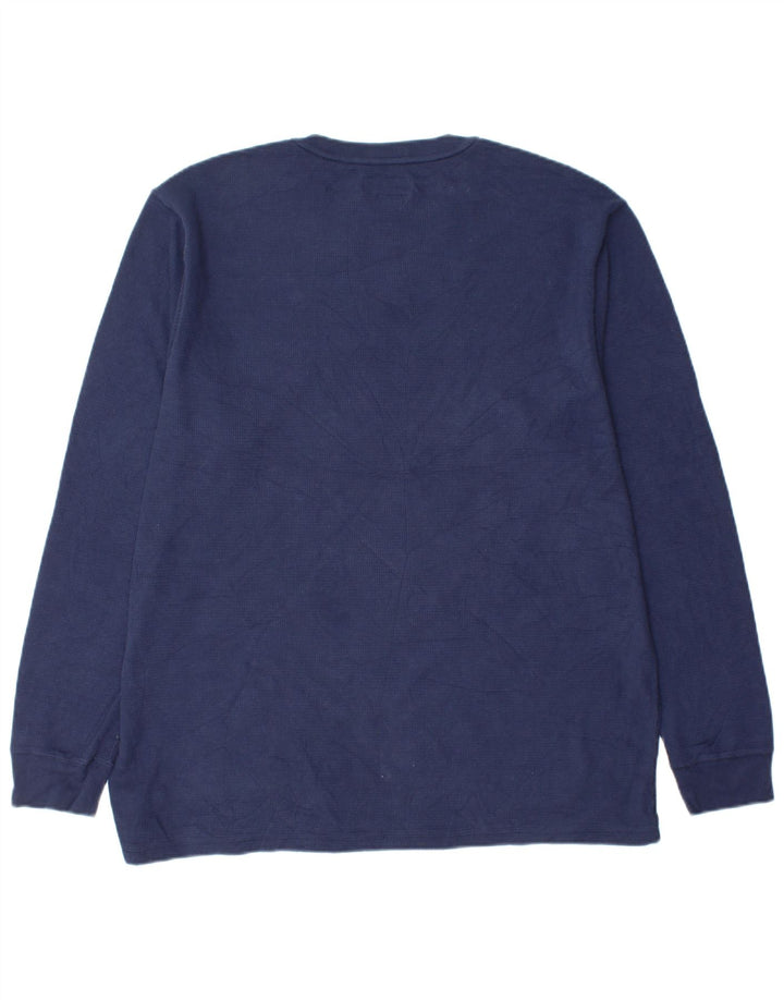 POLO RALPH LAUREN Top da uomo manica lunga XL blu navy in cotone