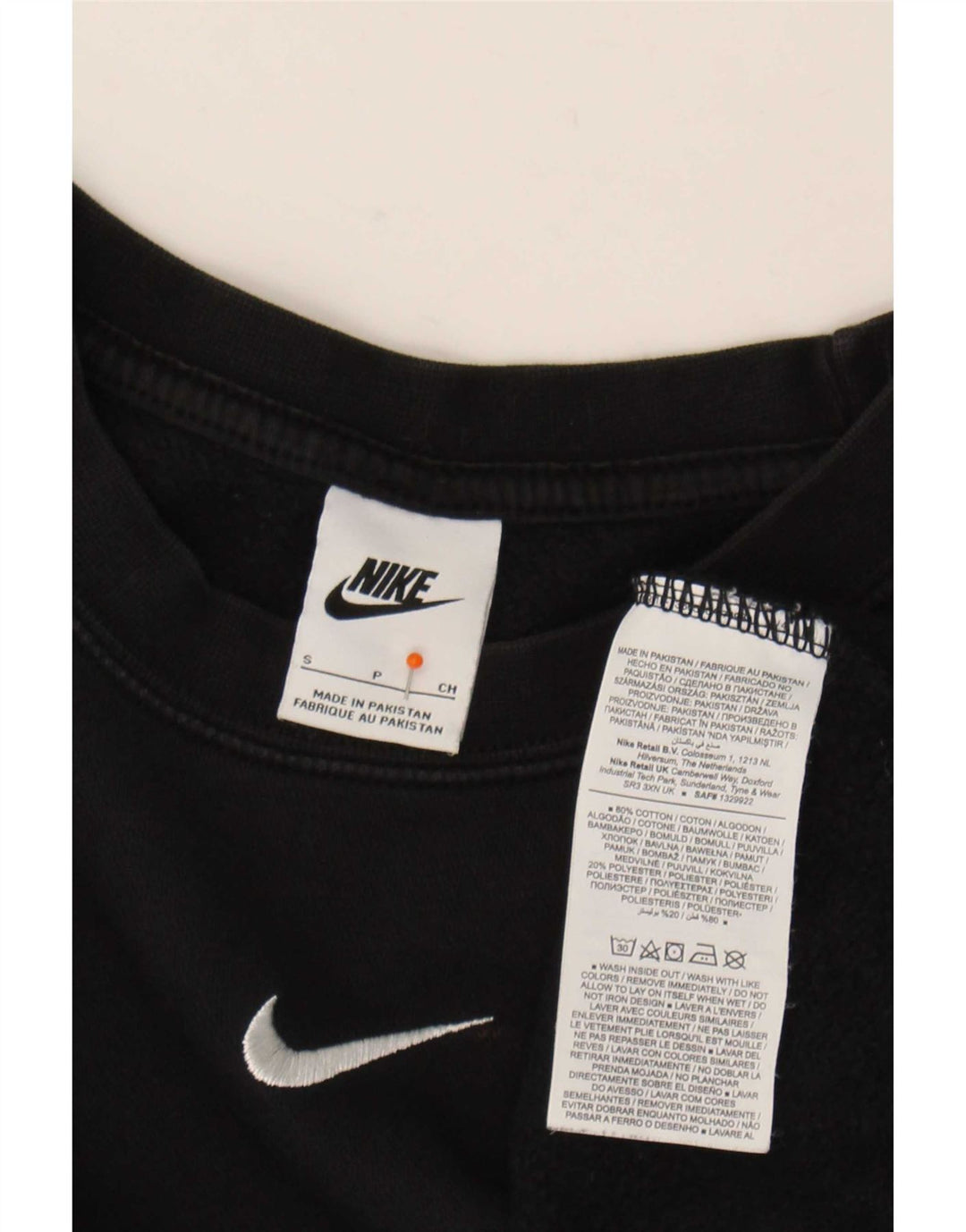 Felpa oversize da donna Nike UK 10 piccola in cotone nero