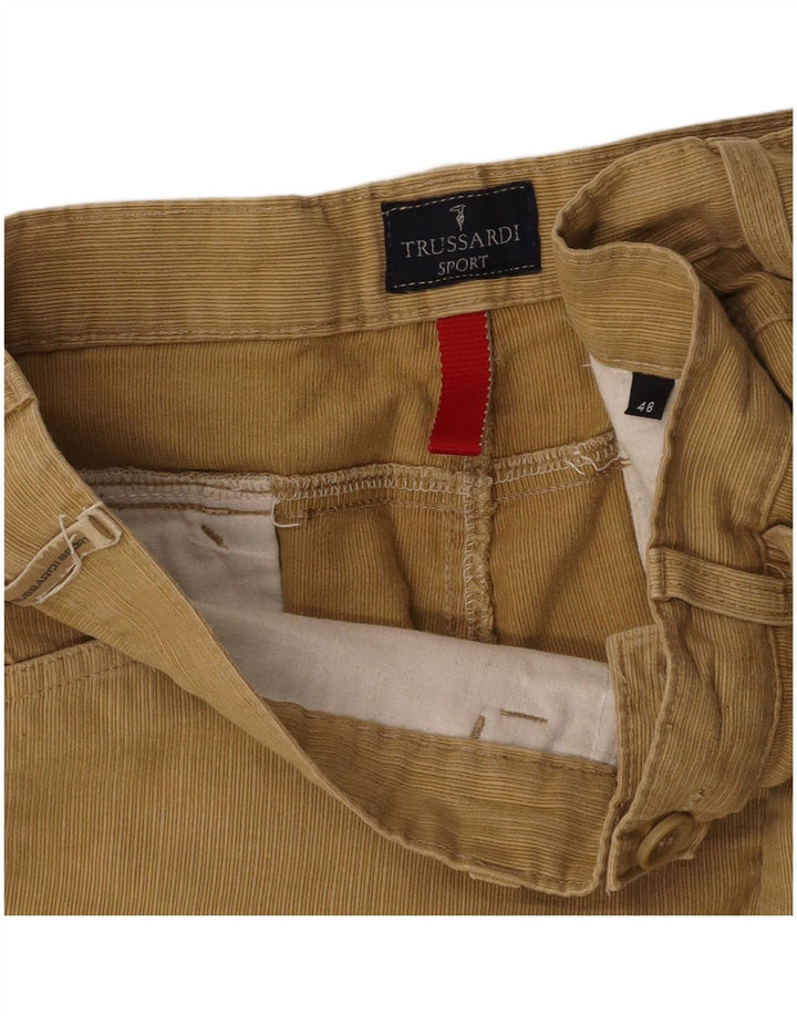 Pantaloni Dritti Uomo TRUSSARDI in Velluto a Coste IT 48 Medio W32 L31 Beige