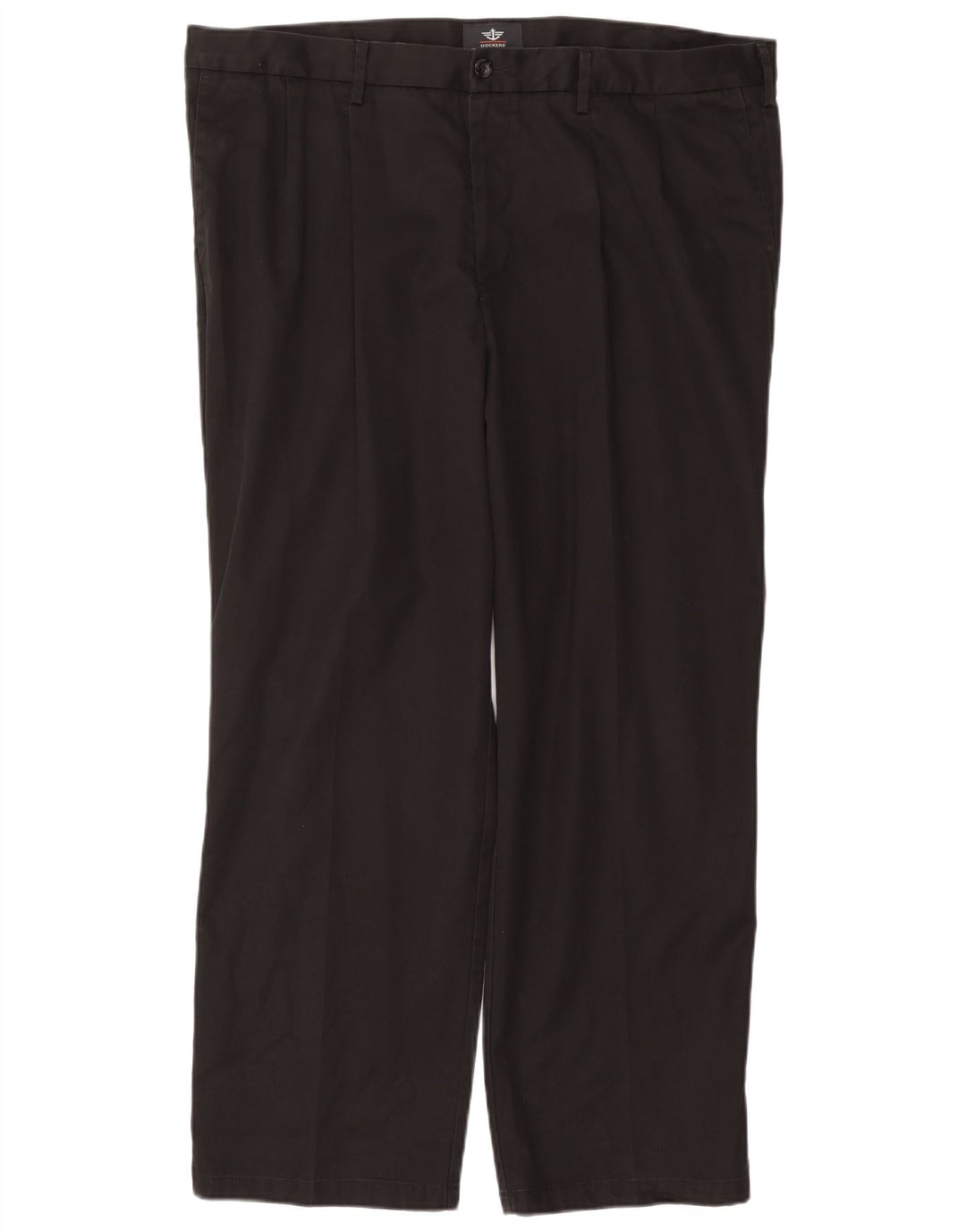 DOCKERS Pantaloni chino con pegging da uomo vestibilità classica W42 L32 cotone nero