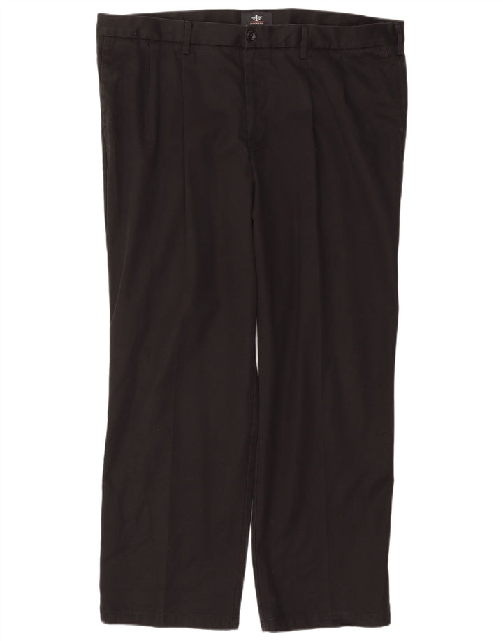 DOCKERS Pantaloni chino con pegging da uomo vestibilità classica W42 L32 cotone nero