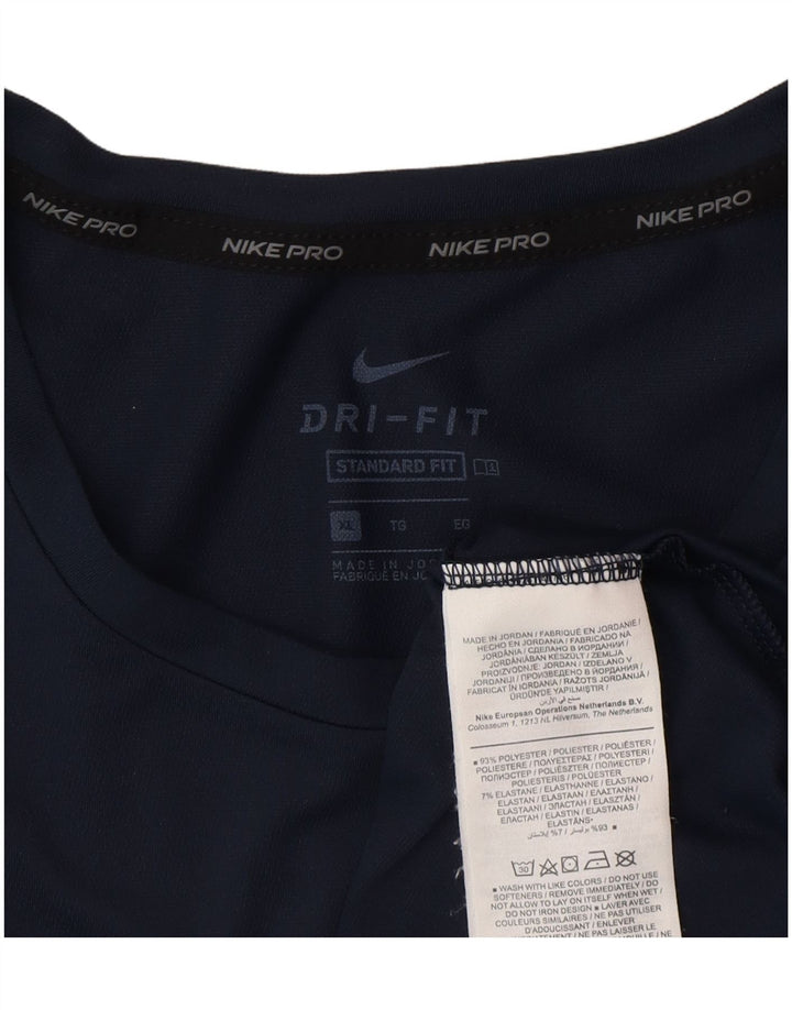 T-shirt Nike da uomo Dri Fit vestibilità standard Top XL blu navy poliestere