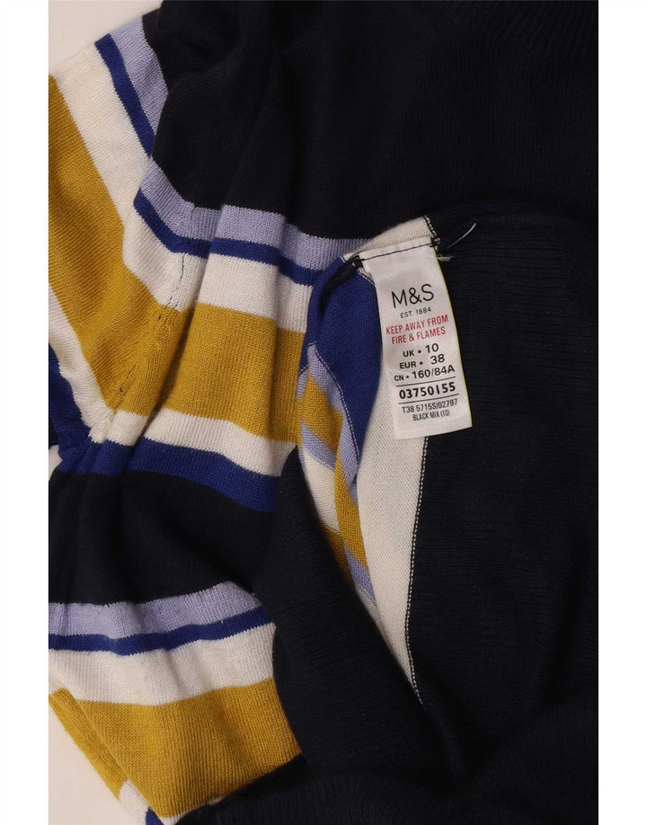 Abito maglione a maniche lunghe da donna Marks & Spencer UK 10 piccolo multicolore