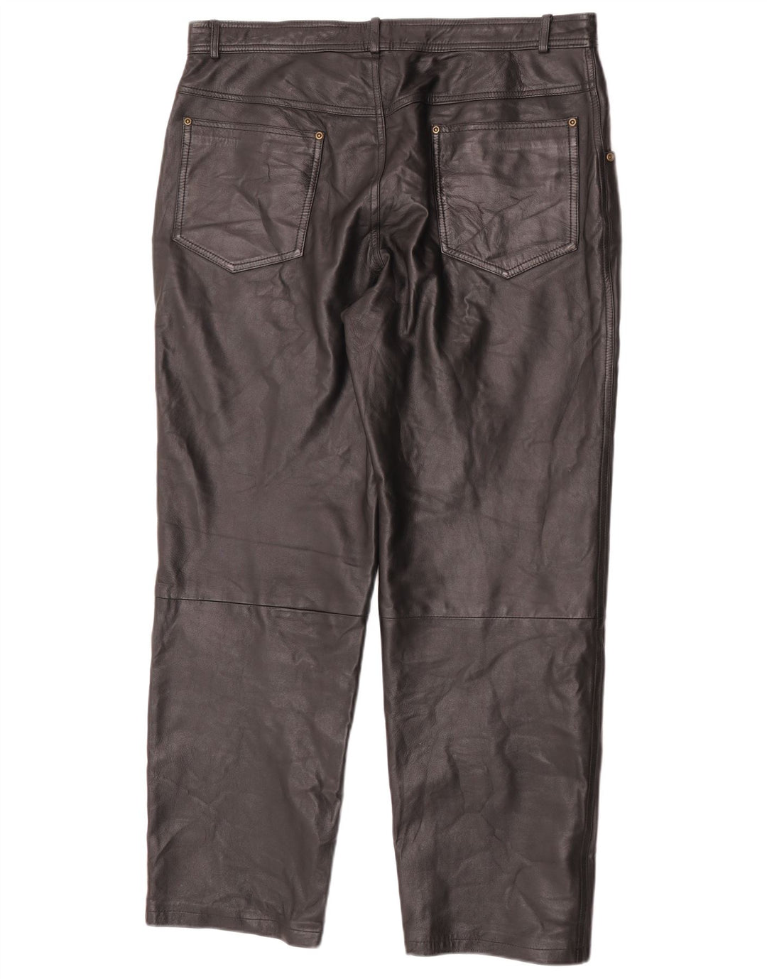 Pantaloni dritti in pelle da uomo Angelo Litrico W38 L30 neri