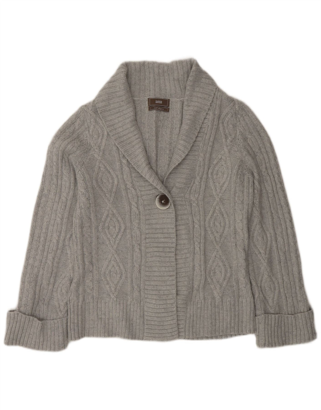 Maglione cardigan da donna Marks & Spencer UK 12 Acrilico grigio medio