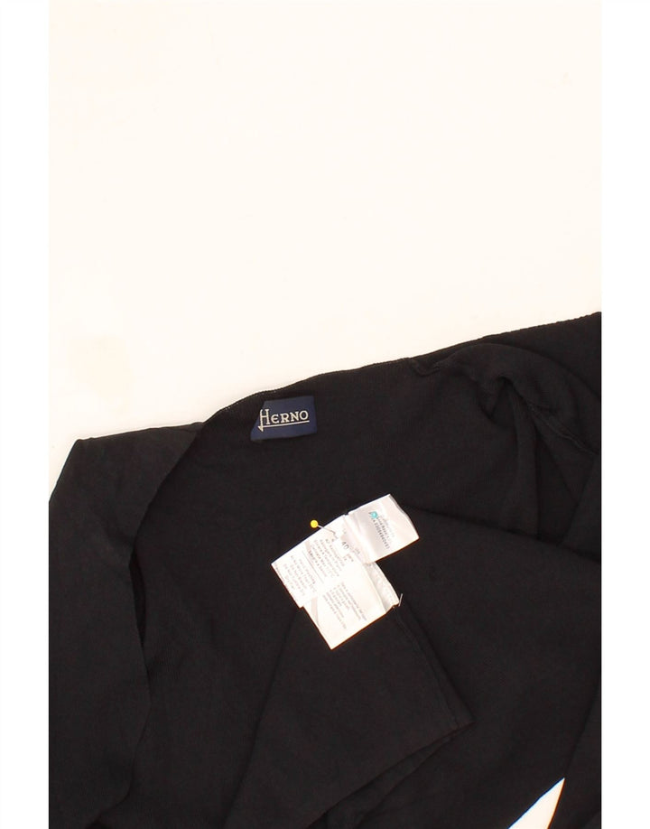 HERNO Womens Open Cardigan Sweater IT 40 Small Black Viscose Vintage Herno and Second-Hand Herno from Messina Hembry 