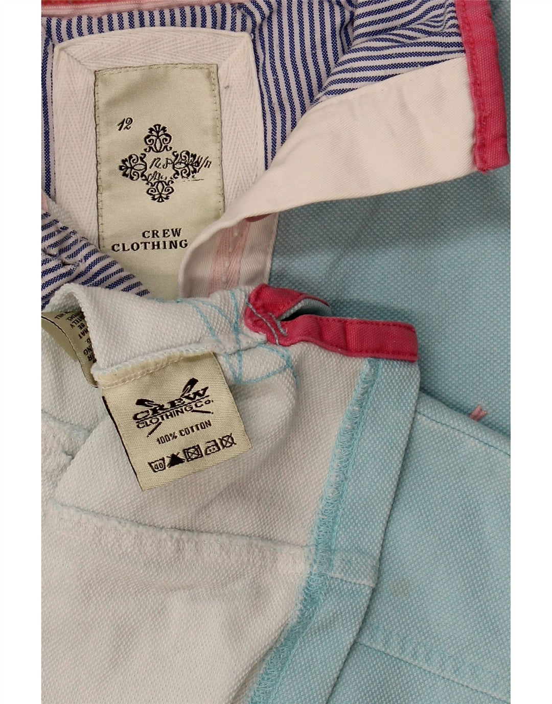 Crew Clothing Felpa da donna con collo abbottonato Maglione UK 12 Cotone blu medio