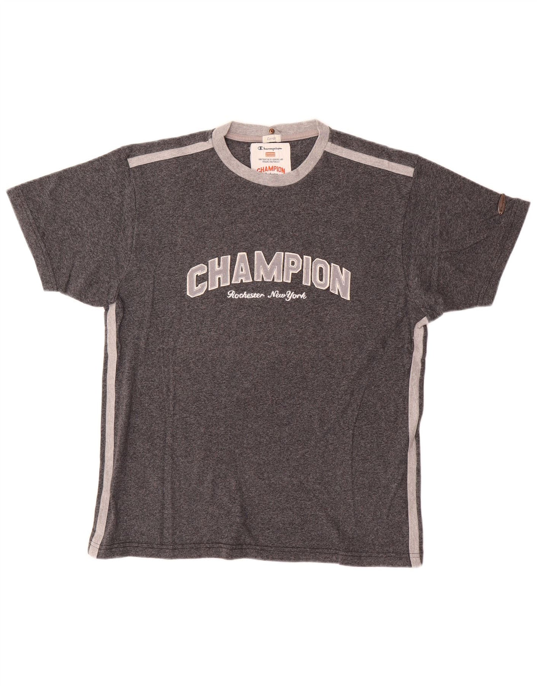 T-shirt grafica da uomo Champion Top grande in cotone grigio
