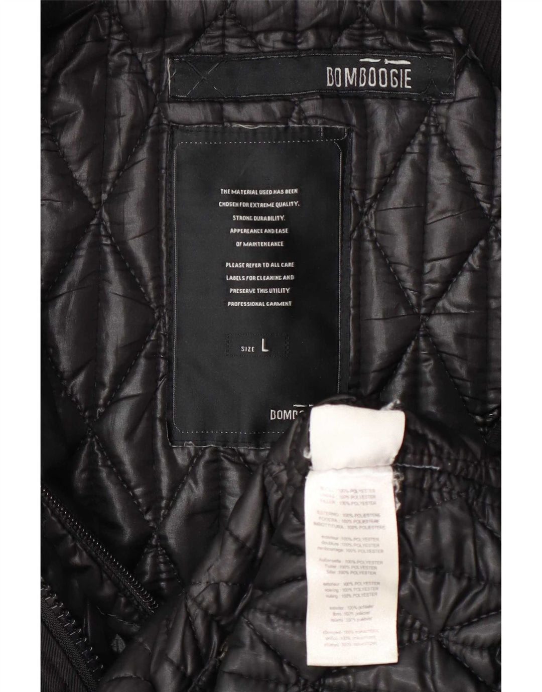 Giacca militare da uomo Bomboogie UK 40 grande poliestere nero