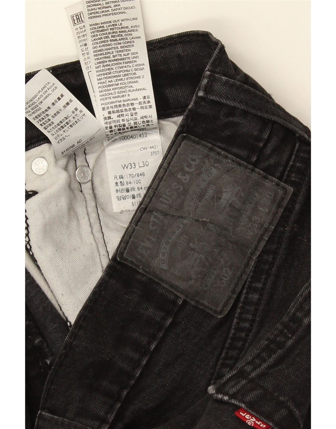 Jeans Levi's Uomo 502 affusolati W33 L27 Cotone Nero