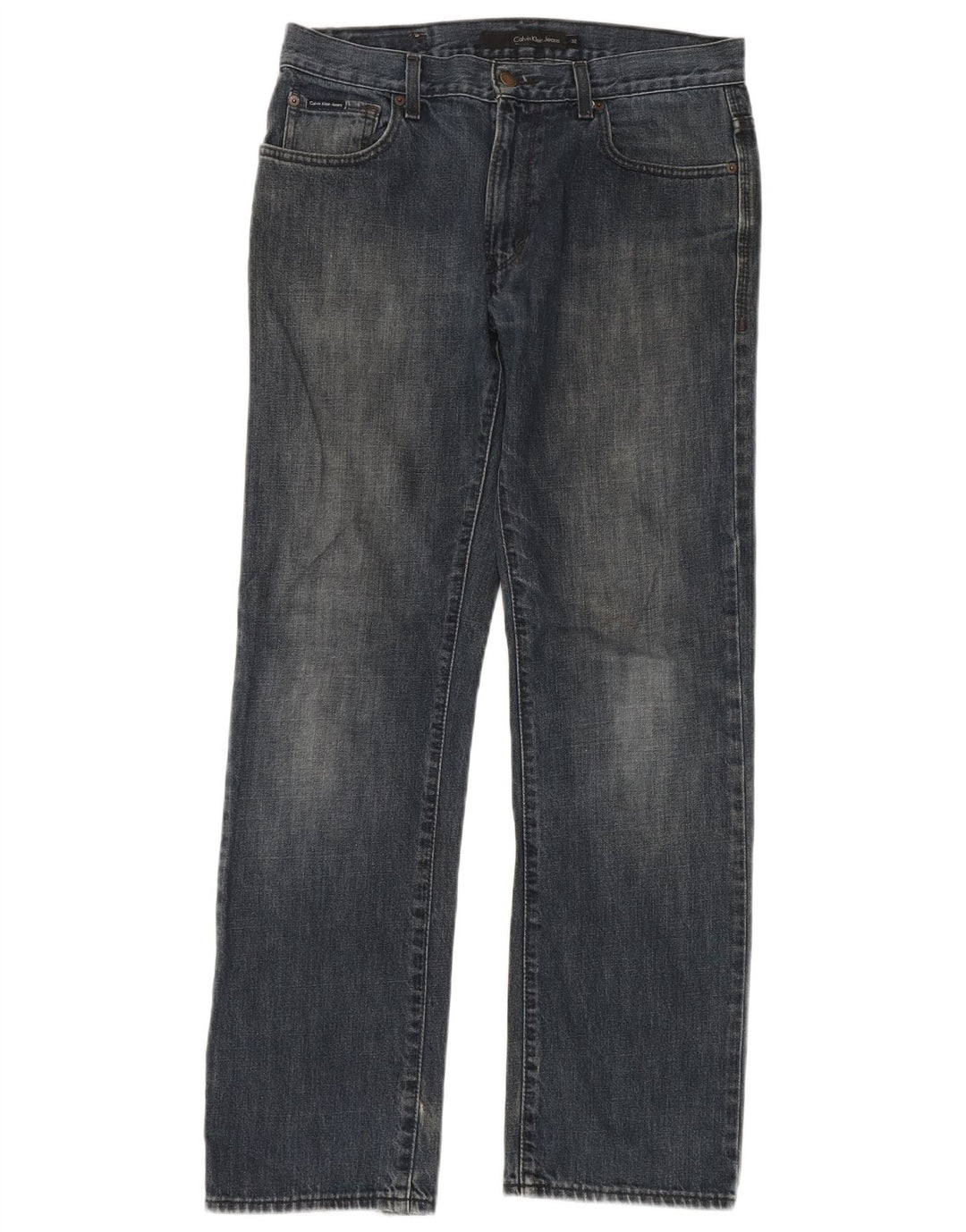 Jeans dritti da uomo Calvin Klein W32 L32 cotone blu navy
