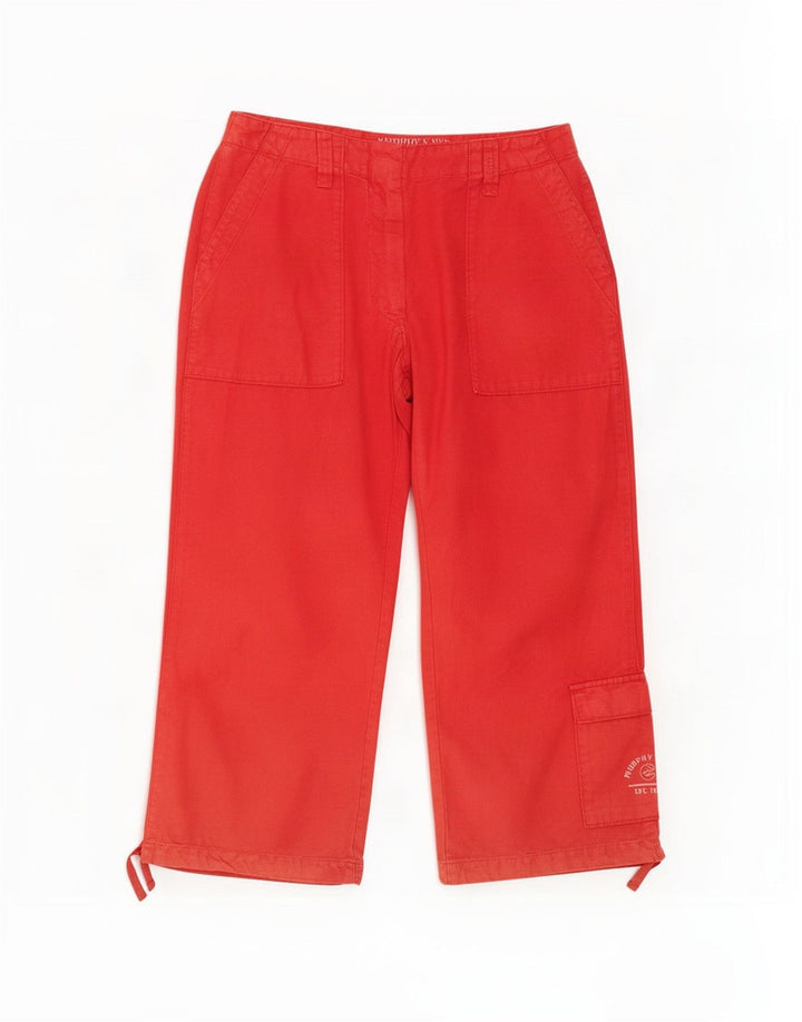 Pantaloni cargo Capri da donna Murphy & Nye W33 L22 cotone rosso
