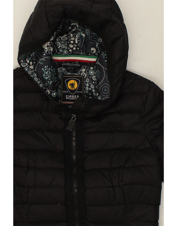 CIESSE PIUMINI Womens Hooded Padded Jacket IT 40 Small Black | Vintage Ciesse Piumini | Thrift | Second-Hand Ciesse Piumini | Used Clothing | Messina Hembry 