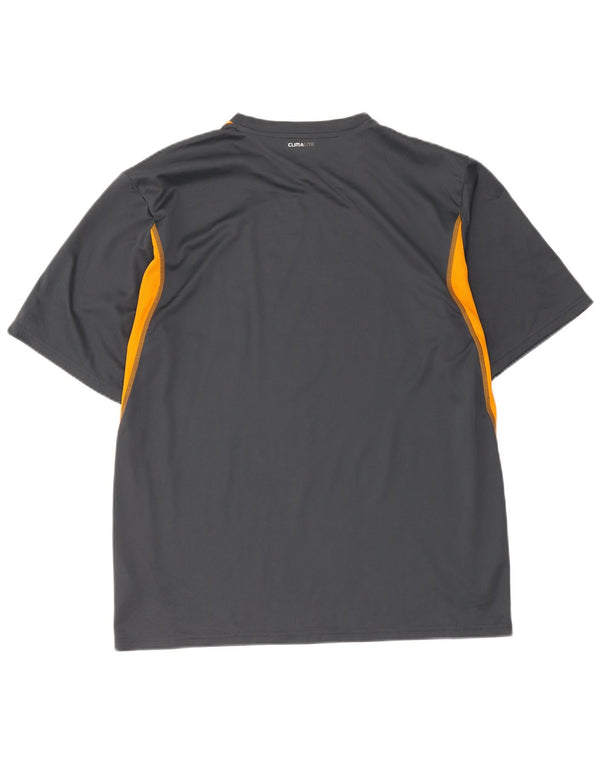 T-shirt Adidas Climalite da uomo Top XL Poliestere color block grigio