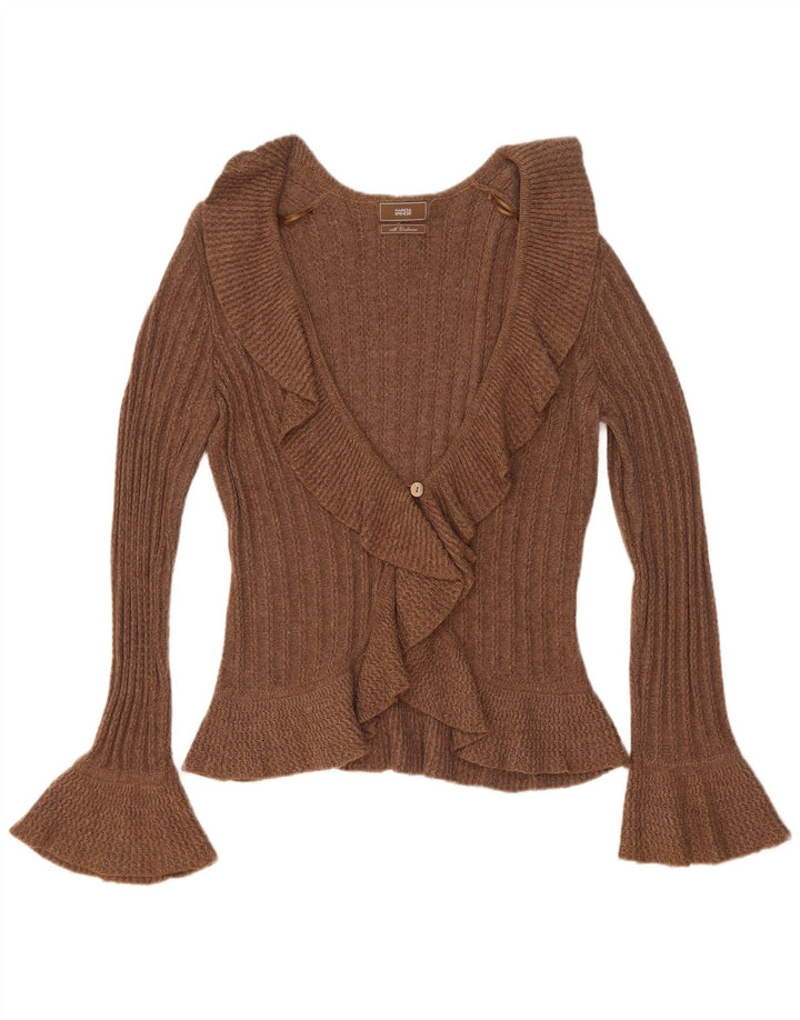 Maglione cardigan da donna Marks & Spencer UK 12 Cotone marrone medio