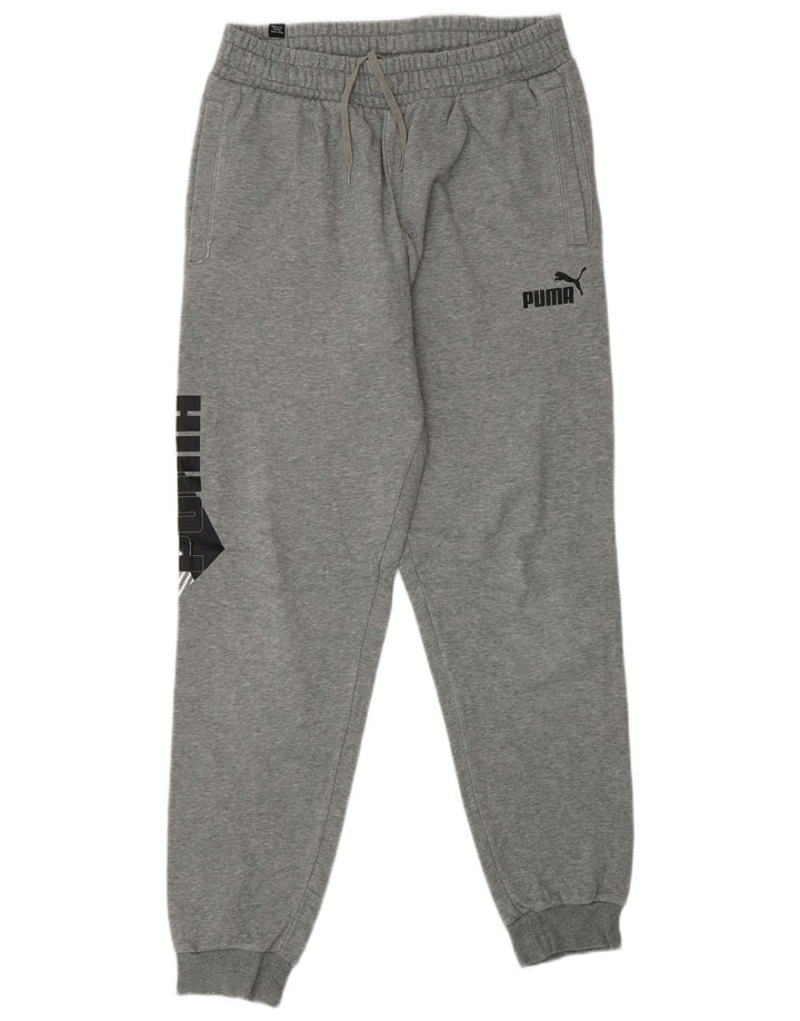Pantaloni da tuta con grafica PUMA da uomo Joggers in cotone grigio medio