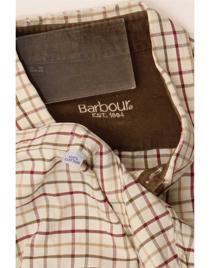 Camicia da uomo Barbour 2XL in cotone a quadretti beige