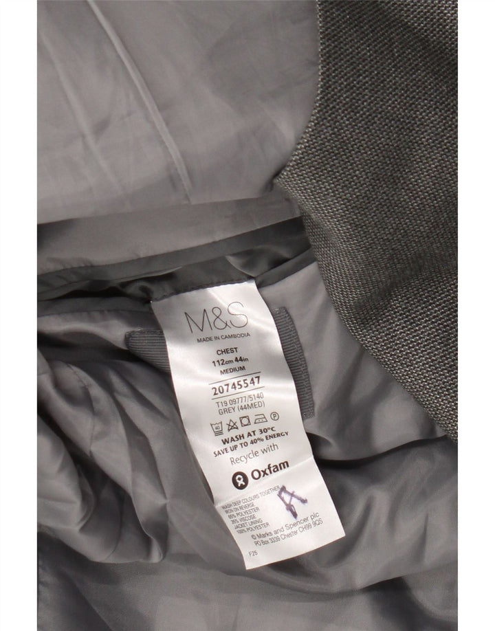 Giacca blazer a 2 bottoni Marks & Spencer da uomo UK 44 2XL poliestere grigio