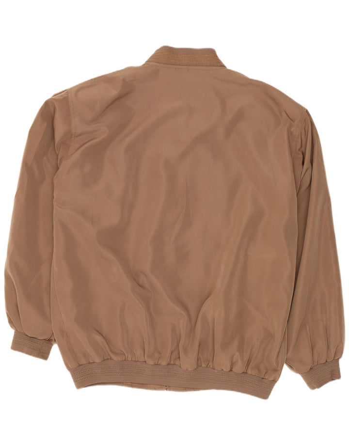 Giubbotto bomber vintage da uomo UK 42 XL poliestere marrone
